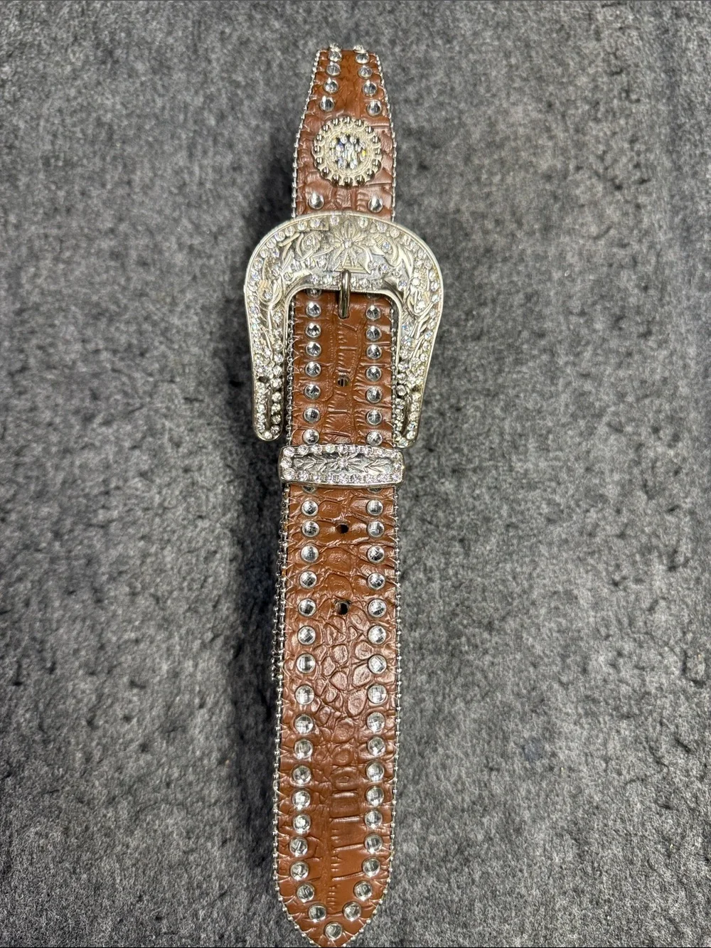 Nocona Tan Leather Studded Western Belt